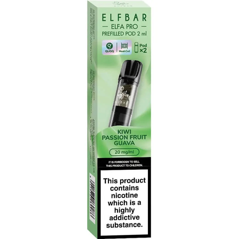 Kiwi Passion Fruit Guava Elf Bar ELFA PRO Pods 2 Pack