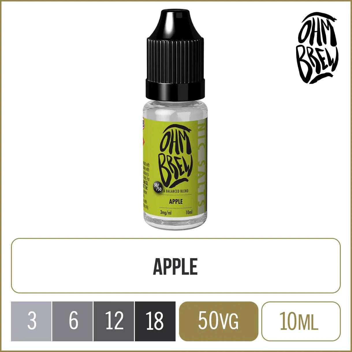 Ohm Brew 50/50 Apple 10ml E-Liquids