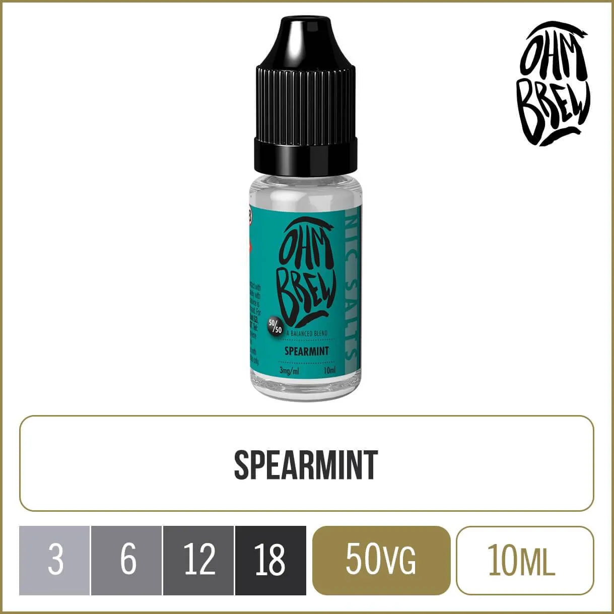 Ohm Brew 50/50 Spearmint 10ml