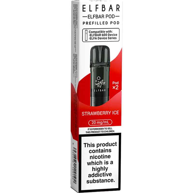 Strawberry Ice Elf Bar 600 Pods 2 Pack