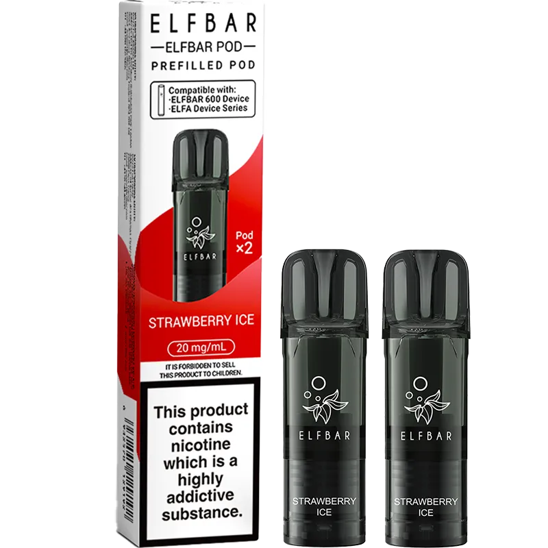 Strawberry Ice Elf Bar 600 Pods 2 Pack